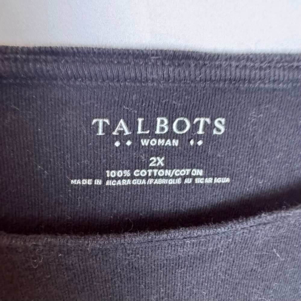 Women's Talbots Black Long Sleeve Tee Plus Size 2X - Picture 2 of 7